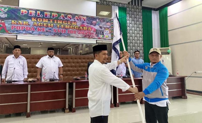Kontingen Agara untuk POPDA Aceh ke-XVII Diberangkatkan