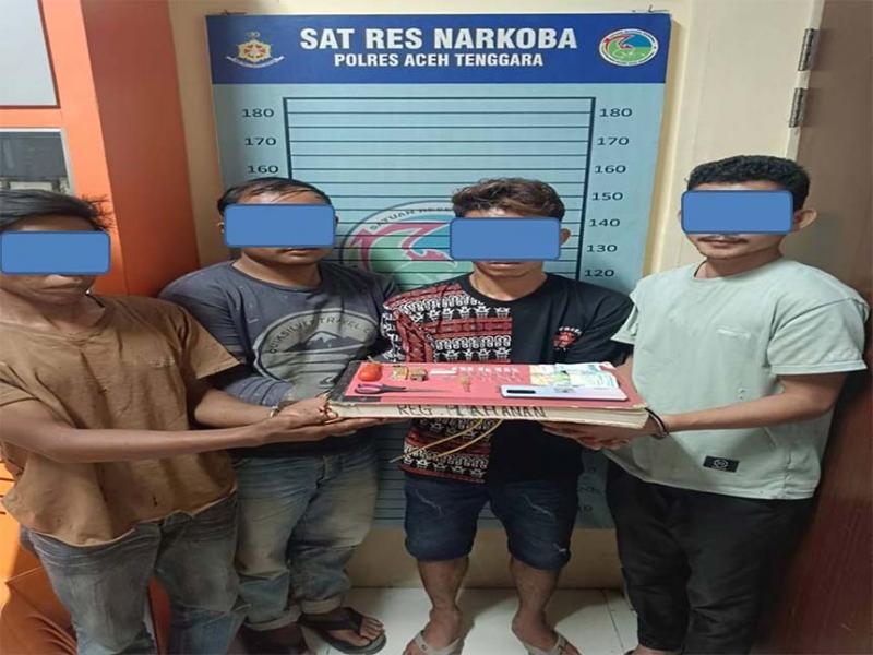 Polisi Tangkap Empat Pria Diduga Pengedar dan Pembeli Sabu di Agara